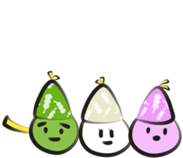 funny Three Colored Dumplings(eng) sticker #7454245