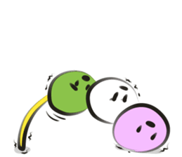funny Three Colored Dumplings(eng) sticker #7454247