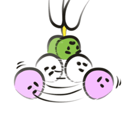 funny Three Colored Dumplings(eng) sticker #7454251