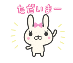 Girly rabbit sticker #7454946