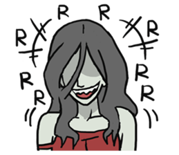 AsB - Comic Girl / Two Step Of Horror sticker #7457337