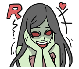 AsB - Comic Girl / Two Step Of Horror sticker #7457344