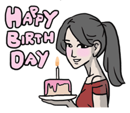 AsB - Comic Girl / Two Step Of Horror sticker #7457359