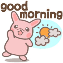 Pink rabbit. Daily conversation sticker #7458014