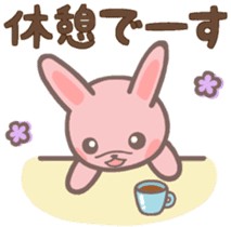 Pink rabbit. Daily conversation sticker #7458032