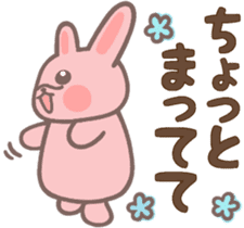 Pink rabbit. Daily conversation sticker #7458045