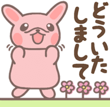 Pink rabbit. Daily conversation sticker #7458049