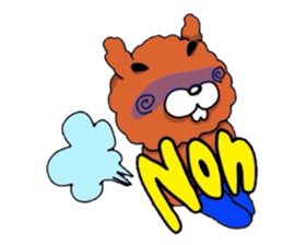 The flying hare-dog (^-^)/ France. sticker #7458114