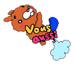 The flying hare-dog (^-^)/ France. sticker #7458120