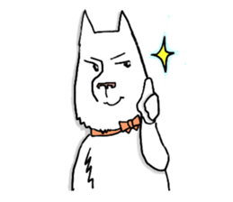 with a white dog sticker #7458773