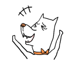 with a white dog sticker #7458774