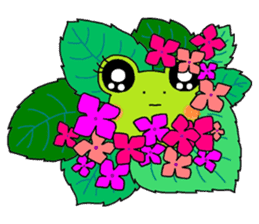 Girl of a Cheerful frog (English ver.1) sticker #7458932