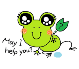 Girl of a Cheerful frog (English ver.1) sticker #7458933