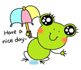 Girl of a Cheerful frog (English ver.1) sticker #7458935