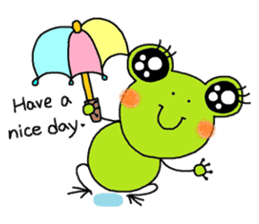 Girl of a Cheerful frog (English ver.1) sticker #7458935