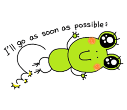 Girl of a Cheerful frog (English ver.1) sticker #7458940