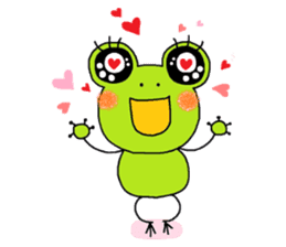 Girl of a Cheerful frog (English ver.1) sticker #7458947