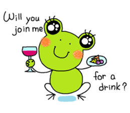 Girl of a Cheerful frog (English ver.1) sticker #7458950