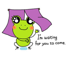 Girl of a Cheerful frog (English ver.1) sticker #7458951