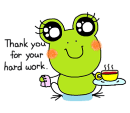 Girl of a Cheerful frog (English ver.1) sticker #7458955