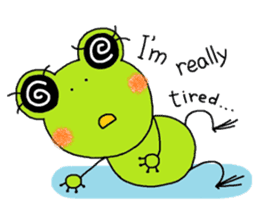 Girl of a Cheerful frog (English ver.1) sticker #7458960