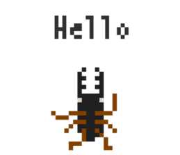 Pixel Stag beetle English sticker #7460292