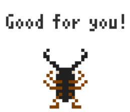 Pixel Stag beetle English sticker #7460298