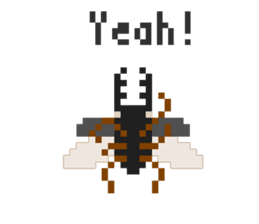 Pixel Stag beetle English sticker #7460299