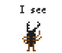 Pixel Stag beetle English sticker #7460300