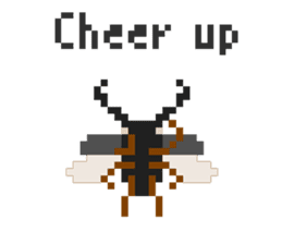 Pixel Stag beetle English sticker #7460303
