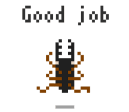 Pixel Stag beetle English sticker #7460326