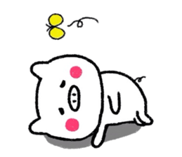 White pig Sticker sticker #7462024