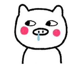 White pig Sticker sticker #7462051