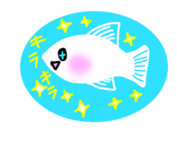 sticker of a cute guppy sticker #7462694