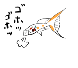 sticker of a cute guppy sticker #7462717