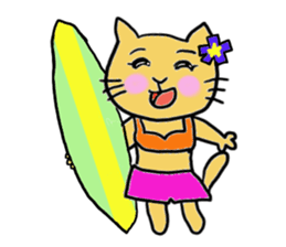 Kawaii Aloha Nekomaru Summer2 sticker #7462982