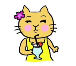 Kawaii Aloha Nekomaru Summer2 sticker #7462984