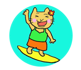 Kawaii Aloha Nekomaru Summer2 sticker #7462986