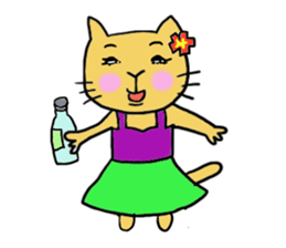 Kawaii Aloha Nekomaru Summer2 sticker #7462993