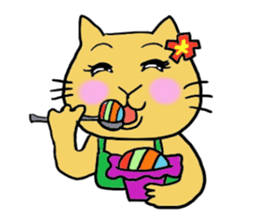 Kawaii Aloha Nekomaru Summer2 sticker #7463008