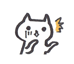 Mascot white cat sticker #7466178