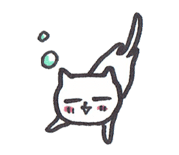 Mascot white cat sticker #7466179