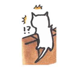 Mascot white cat sticker #7466183