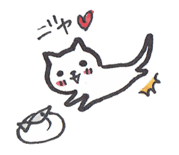 Mascot white cat sticker #7466187
