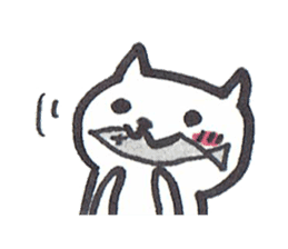Mascot white cat sticker #7466188