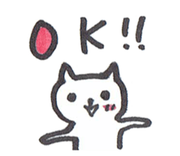 Mascot white cat sticker #7466190