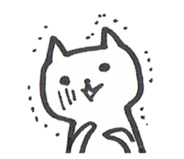 Mascot white cat sticker #7466192