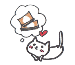 Mascot white cat sticker #7466193