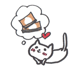 Mascot white cat sticker #7466193