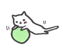 Mascot white cat sticker #7466199